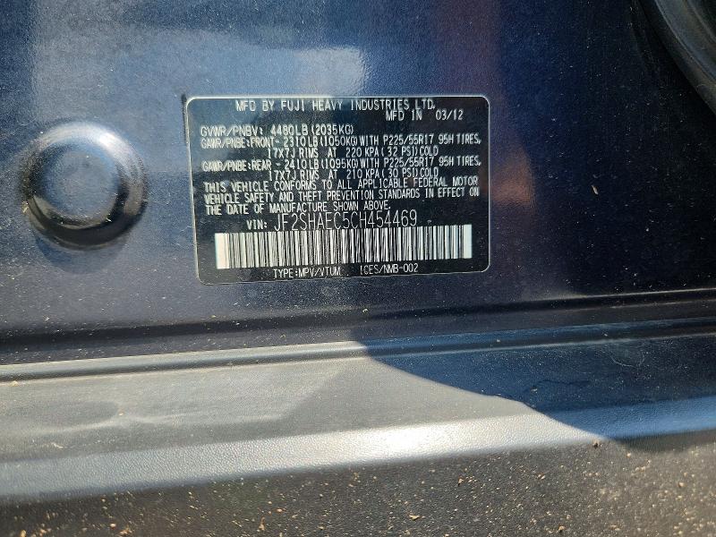 Продажа на аукционе авто 2012 Subaru Forester, vin: JF2SHAEC5CH454469, номер лота: 59164866