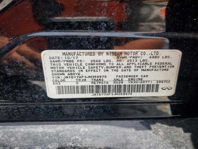 2018 Infiniti Q50 მანქანა იყიდება აუქციონზე, vin: JN1EV7AP3JM359979, აუქციონის ნომერი: 61241356