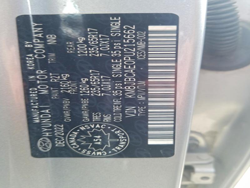 59194496 :رقم المزاد ، KM8JBCAE0PU215662 vin ، 2023 Hyundai Tucson مزاد بيع