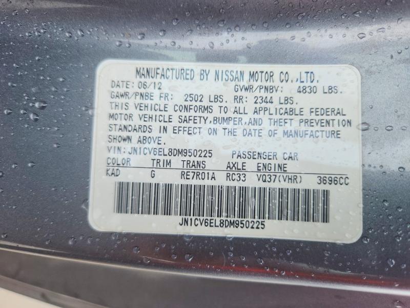 Aukcja sprzedaży 2013 Infiniti G37 Coupe, vin: JN1CV6EL8DM950225, numer aukcji: 60708466