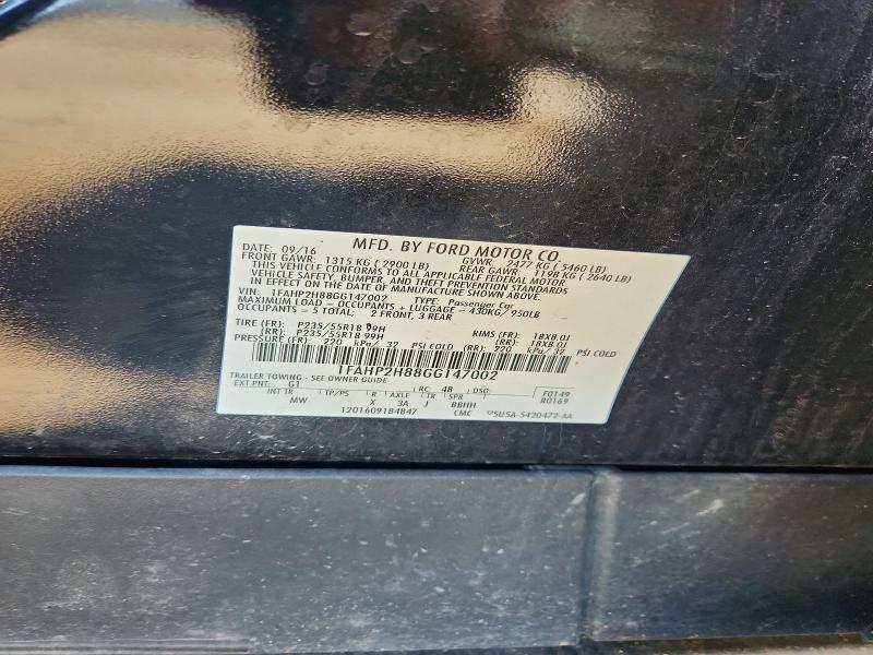 Auction sale of the 2016 Ford Taurus, vin: 1FAHP2H88GG147002, lot number: 59631166