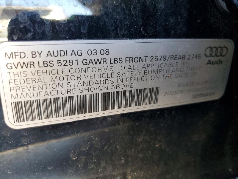 2008 Audi A6 მანქანა იყიდება აუქციონზე, vin: WAUDH74F48N120767, აუქციონის ნომერი: 60133276