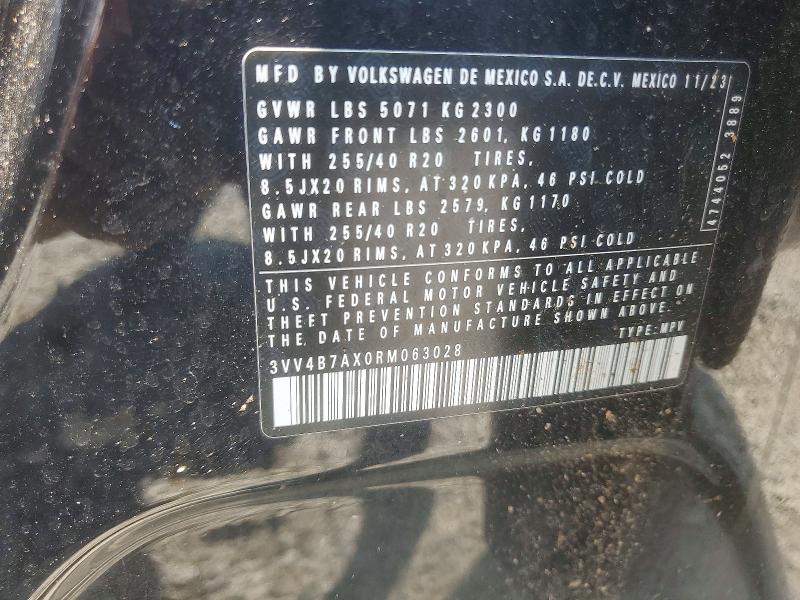 Aukcja sprzedaży 2024 Volkswagen Tiguan, vin: 3VV4B7AX0RM063028, numer aukcji: 59535756