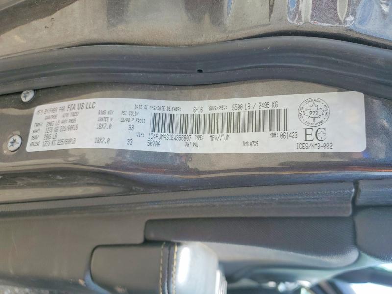 61557496 :رقم المزاد ، 1C4PJMAS1GW356807 vin ، 2016 Jeep Cherokee مزاد بيع