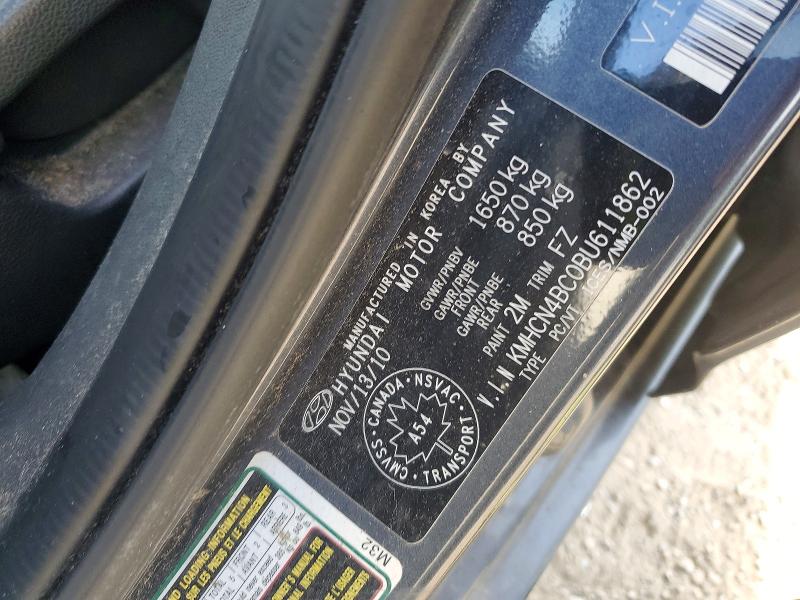 2011 Hyundai Accent მანქანა იყიდება აუქციონზე, vin: KMHCN4BC0BU611862, აუქციონის ნომერი: 59650136