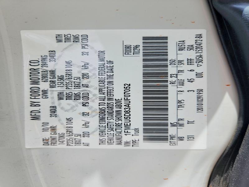62768536 :رقم المزاد ، 1FMEU5D83AUF07052 vin ، 2010 Ford Explorer Sport Trac مزاد بيع