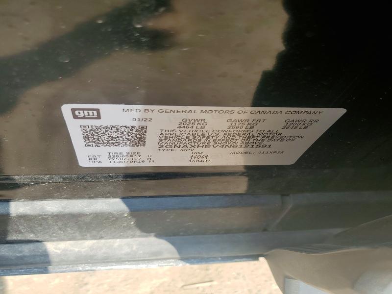 62067596 :رقم المزاد ، 2GNAXHEV4N6121591 vin ، 2022 Chevrolet Equinox مزاد بيع