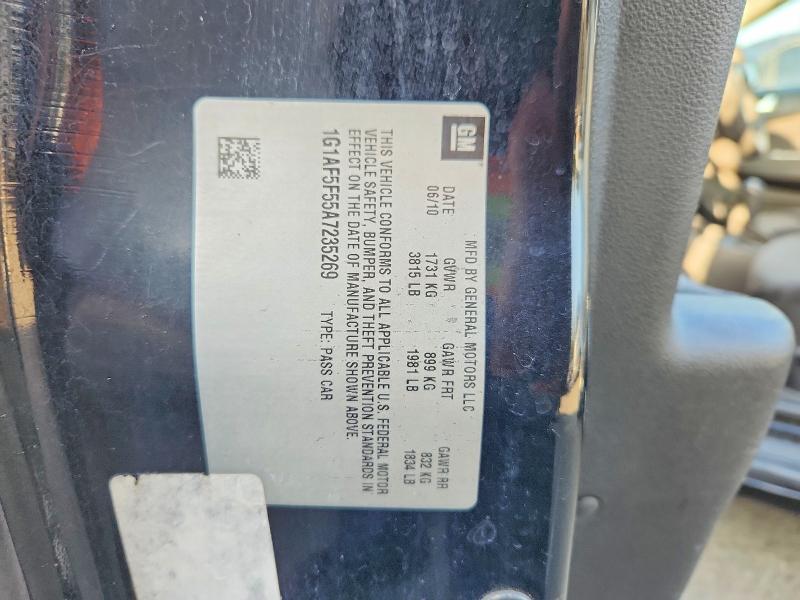 Продажа на аукционе авто 2010 Chevrolet Cobalt, vin: 1G1AF5F55A7235269, номер лота: 62815366
