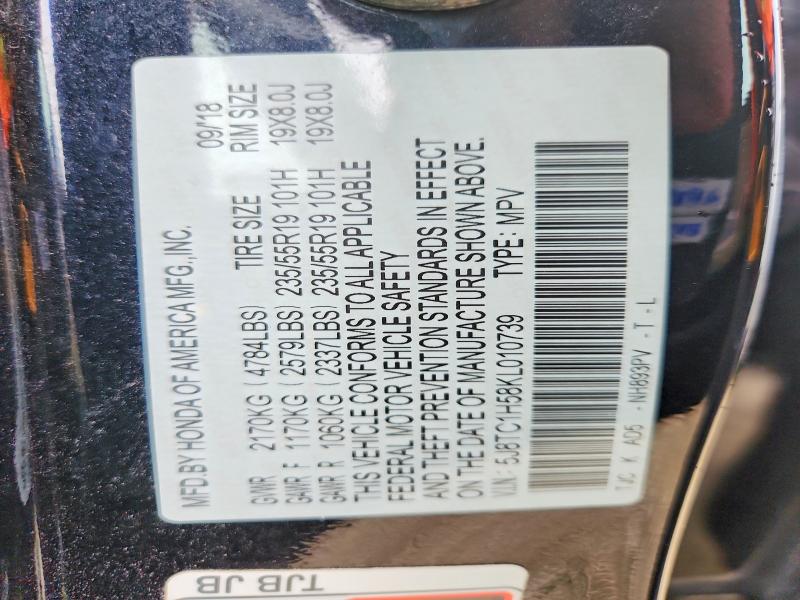 Aukcja sprzedaży 2019 Acura Rdx, vin: 5J8TC1H58KL010739, numer aukcji: 56539686