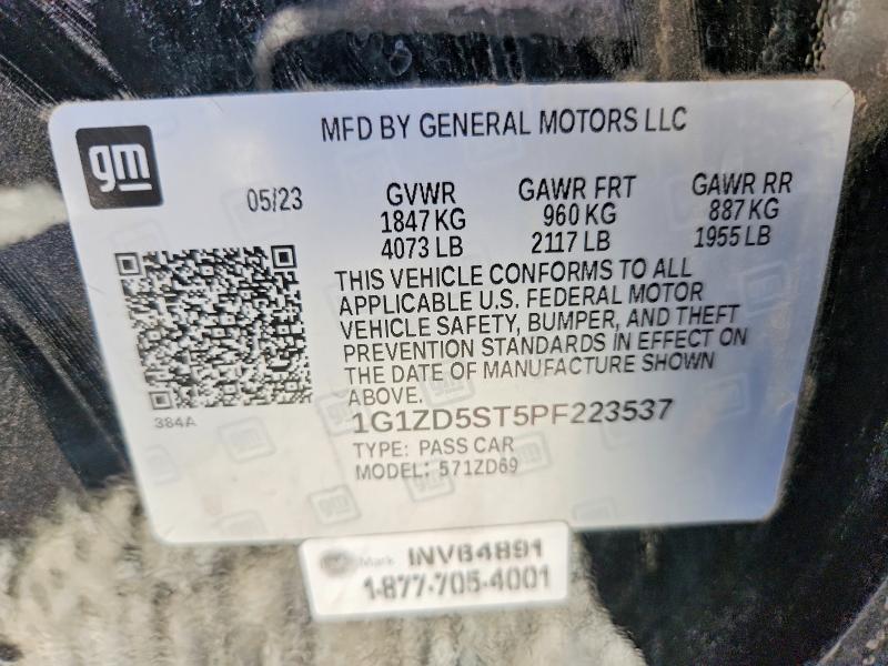 2023 Chevrolet Malibu მანქანა იყიდება აუქციონზე, vin: 1G1ZD5ST5PF223537, აუქციონის ნომერი: 63232176