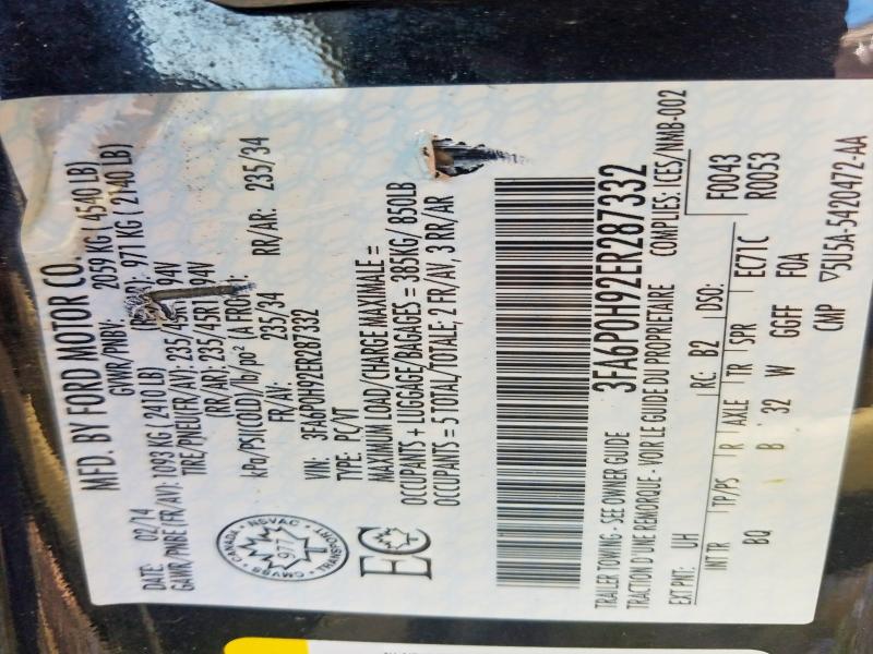 Продаж на аукціоні авто 2014 Ford Fusion, vin: 3FA6P0H92ER287332, номер лоту: 60240026