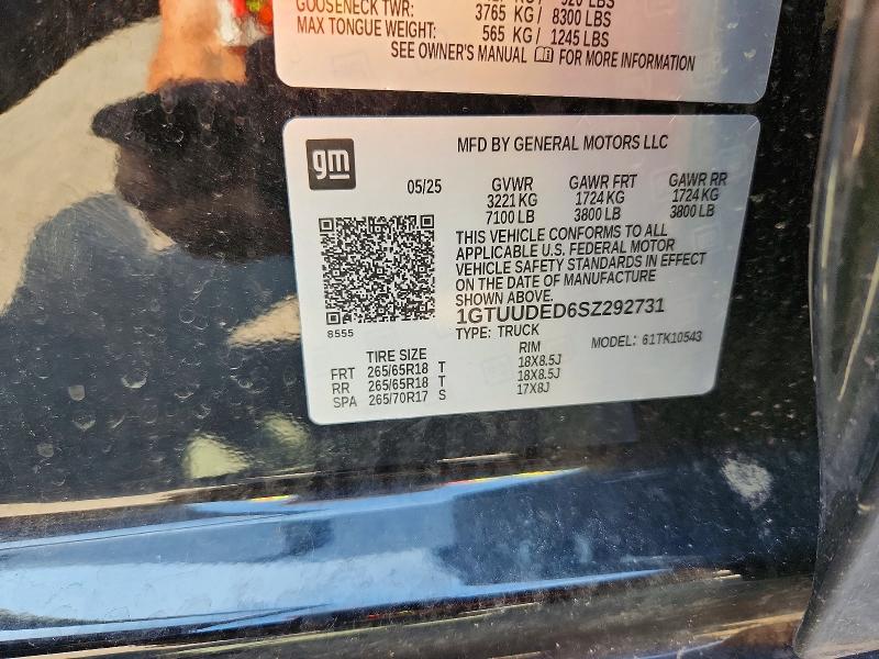 61336406 :رقم المزاد ، 1GTUUDED6SZ292731 vin ، 2025 Gmc Sierra مزاد بيع