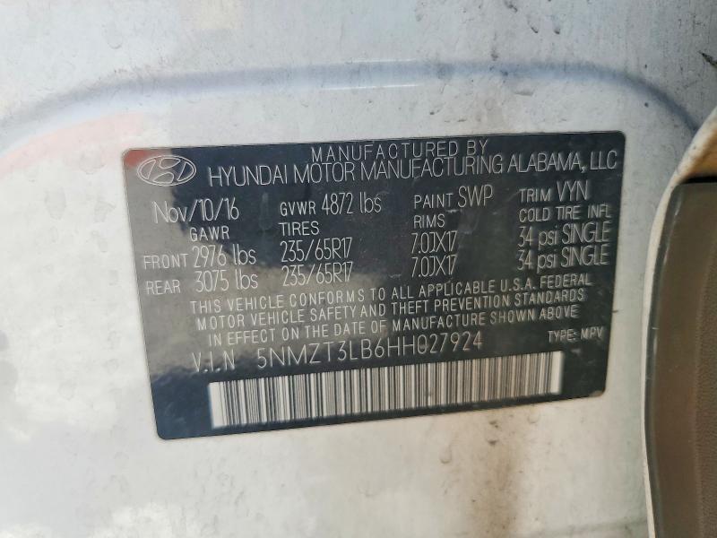 Продажа на аукционе авто 2017 Hyundai Santa Fe Sport, vin: 5NMZT3LB6HH027924, номер лота: 60528356