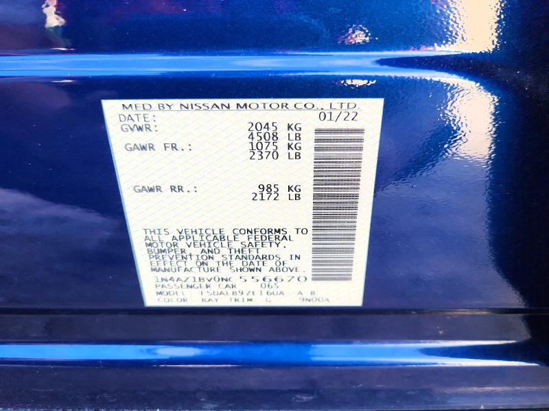 Aukcja sprzedaży 2022 Nissan Leaf, vin: 1N4AZ1BV0NC556670, numer aukcji: 62709726
