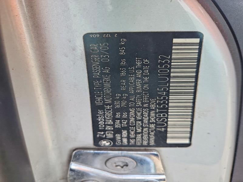 Продажа на аукционе авто 2005 Bmw Z4, vin: 4USBT53545LU10532, номер лота: 61723446