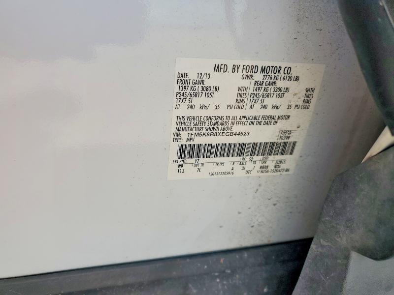 Продаж на аукціоні авто 2014 Ford Explorer, vin: 1FM5K8B8XEGB44523, номер лоту: 57439786