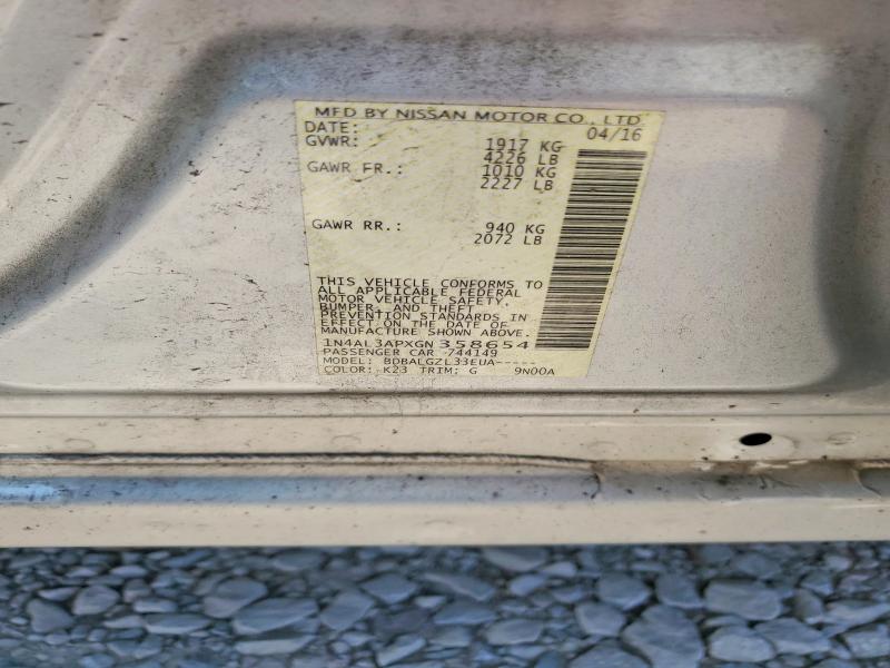 61769436 :رقم المزاد ، 1N4AL3APXGN358654 vin ، 2016 Nissan Altima مزاد بيع
