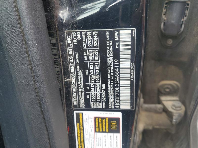 2016 Mercedes-benz Gl მანქანა იყიდება აუქციონზე, vin: 4JGDF7DE2GA664119, აუქციონის ნომერი: 57714306