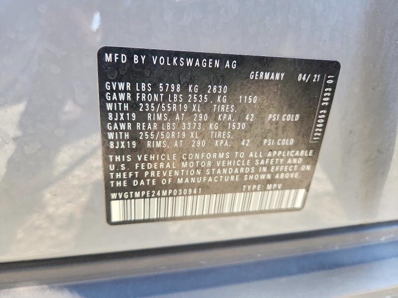 Продажа на аукционе авто 2021 Volkswagen Id.4, vin: WVGTMPE24MP030941, номер лота: 60861176