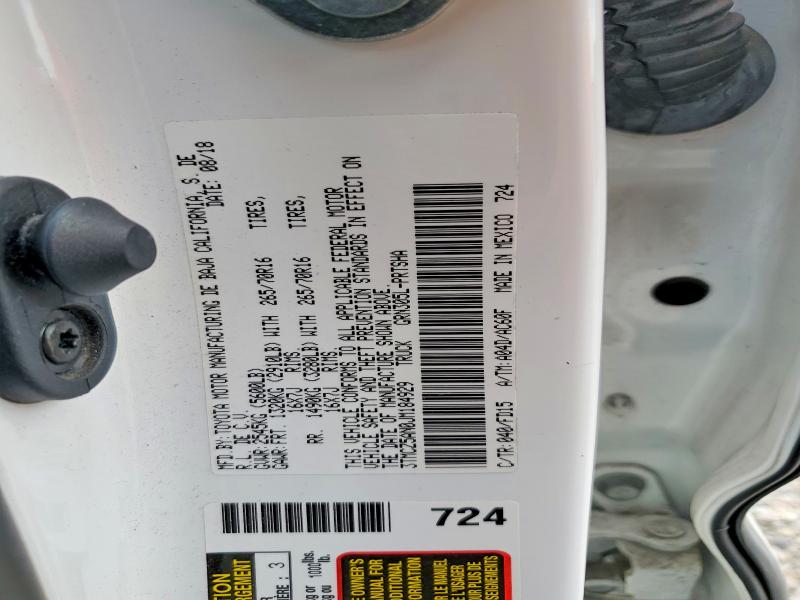 61622046 :رقم المزاد ، 3TMCZ5AN0JM184929 vin ، 2018 Toyota Tacoma مزاد بيع