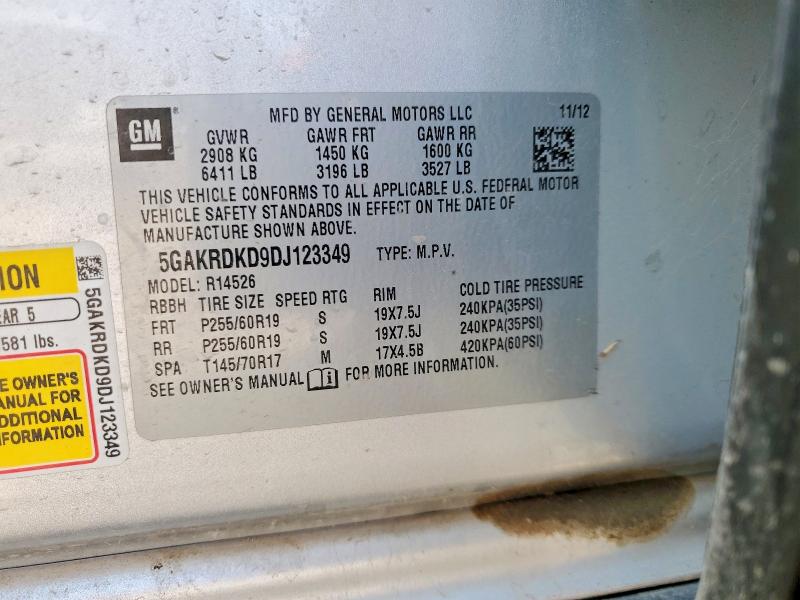 Продаж на аукціоні авто 2013 Buick Enclave, vin: 5GAKRDKD9DJ123349, номер лоту: 61893096