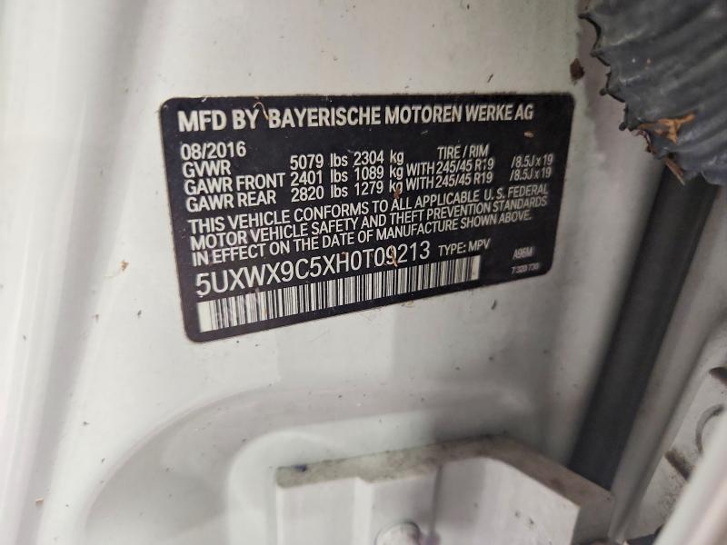 Продаж на аукціоні авто 2017 Bmw X3, vin: 5UXWX9C5XH0T09213, номер лоту: 60460006