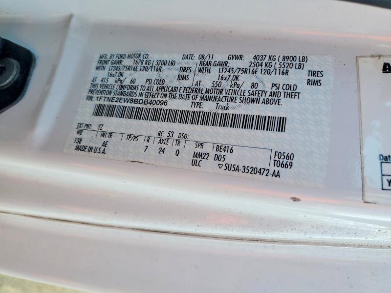 58846986 :رقم المزاد ، 1FTNE2EW8BDB40096 vin ، 2011 Ford Econoline مزاد بيع