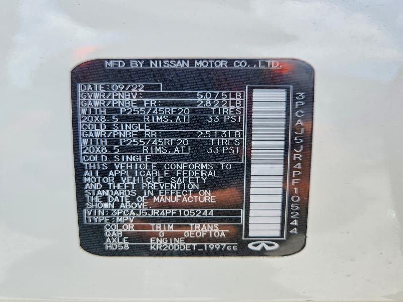 Aukcja sprzedaży 2023 Infiniti Qx55, vin: 3PCAJ5JR4PF105244, numer aukcji: 61217346