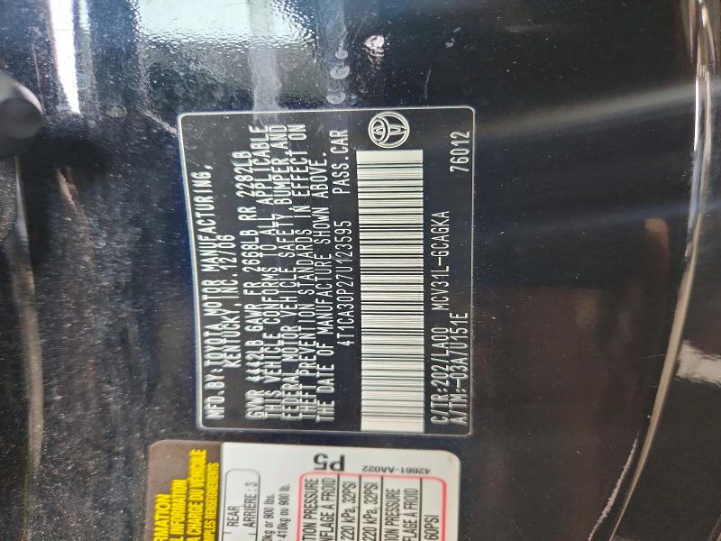 60942906 :رقم المزاد ، 4T1CA30P27U123595 vin ، 2007 Toyota Camry Solara مزاد بيع