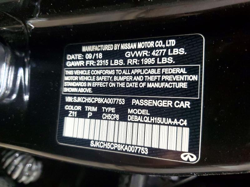 Aukcja sprzedaży 2019 Infiniti Qx30, vin: SJKCH5CP8KA007753, numer aukcji: 51924506