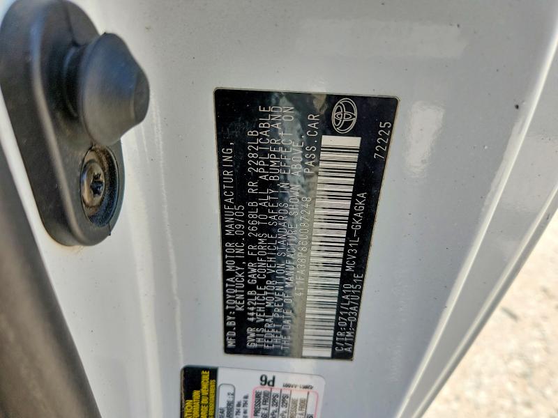 Aukcja sprzedaży 2006 Toyota Camry Solara, vin: 4T1FA38P86U087248, numer aukcji: 62130466