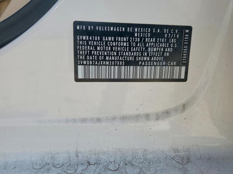 Aukcja sprzedaży 2017 Volkswagen Jetta, vin: 3VWDB7AJXHM207593, numer aukcji: 60022666