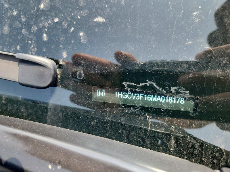 61004026 :رقم المزاد ، 1HGCV3F16MA018178 vin ، 2021 Honda Accord مزاد بيع