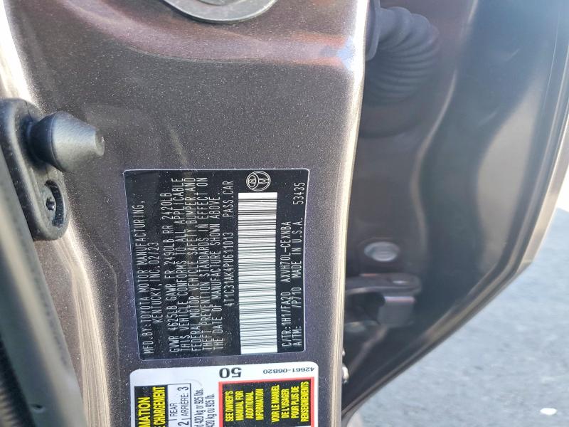 2023 Toyota Camry მანქანა იყიდება აუქციონზე, vin: 4T1C31AK4PU611013, აუქციონის ნომერი: 63167896