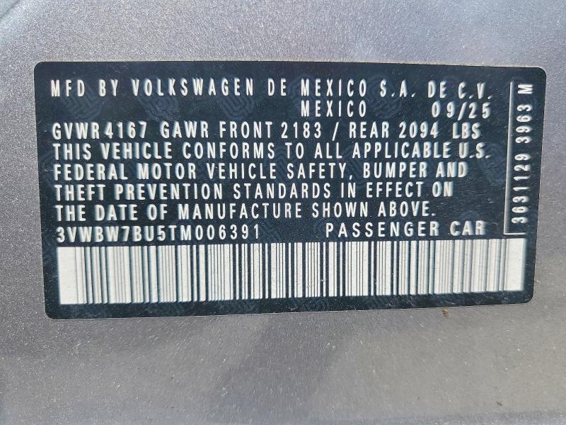 Продажа на аукционе авто 2026 Volkswagen Jetta, vin: 3VWBW7BU5TM006391, номер лота: 62646096