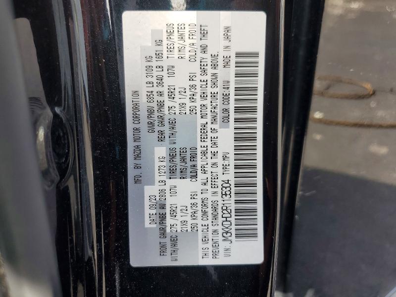 Продаж на аукціоні авто 2024 Mazda Cx-90, vin: JM3KKDHD2R1135304, номер лоту: 60199776