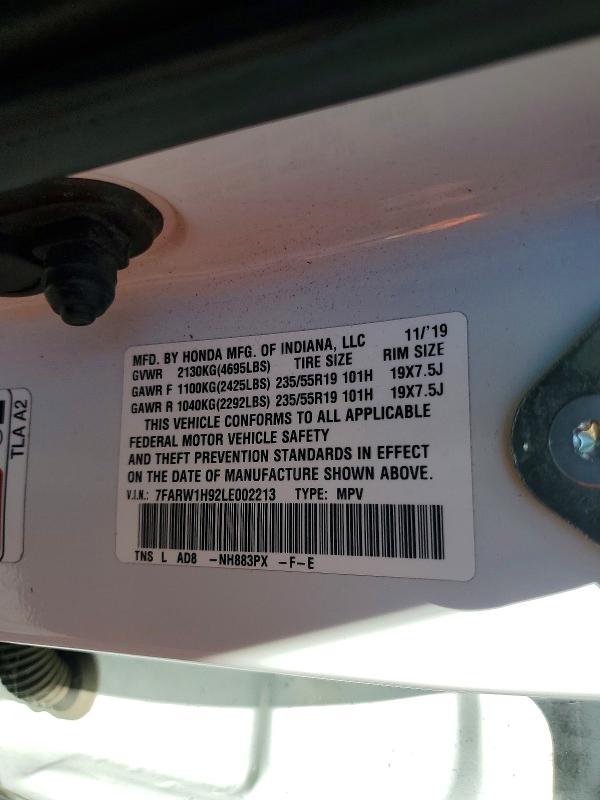 Продаж на аукціоні авто 2020 Honda Cr-v, vin: 7FARW1H92LE002213, номер лоту: 60082706