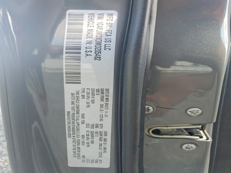 Продаж на аукціоні авто 2021 Jeep Cherokee, vin: 1C4PJMDX3MD205482, номер лоту: 62299206