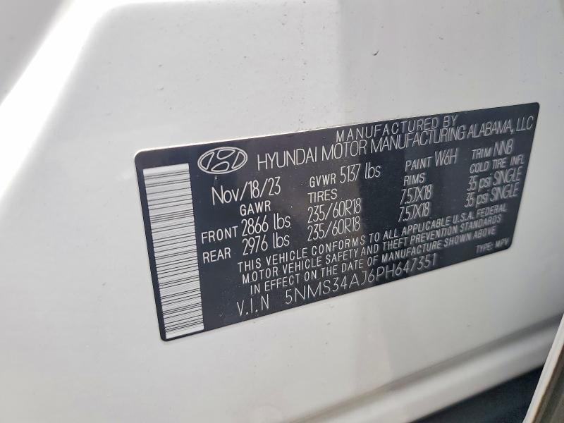 Продаж на аукціоні авто 2023 Hyundai Santa Fe, vin: 5NMS34AJ6PH647351, номер лоту: 61108606