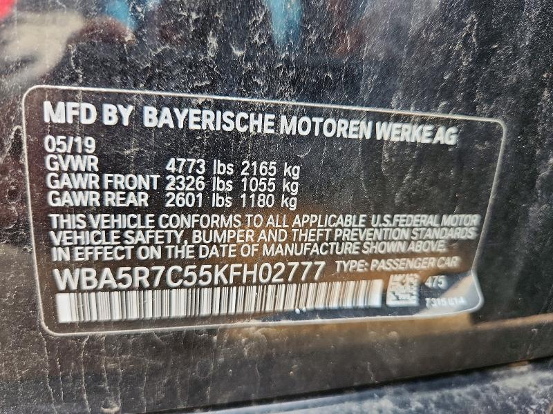 Aukcja sprzedaży 2019 Bmw 330xi, vin: WBA5R7C55KFH02777, numer aukcji: 60981486
