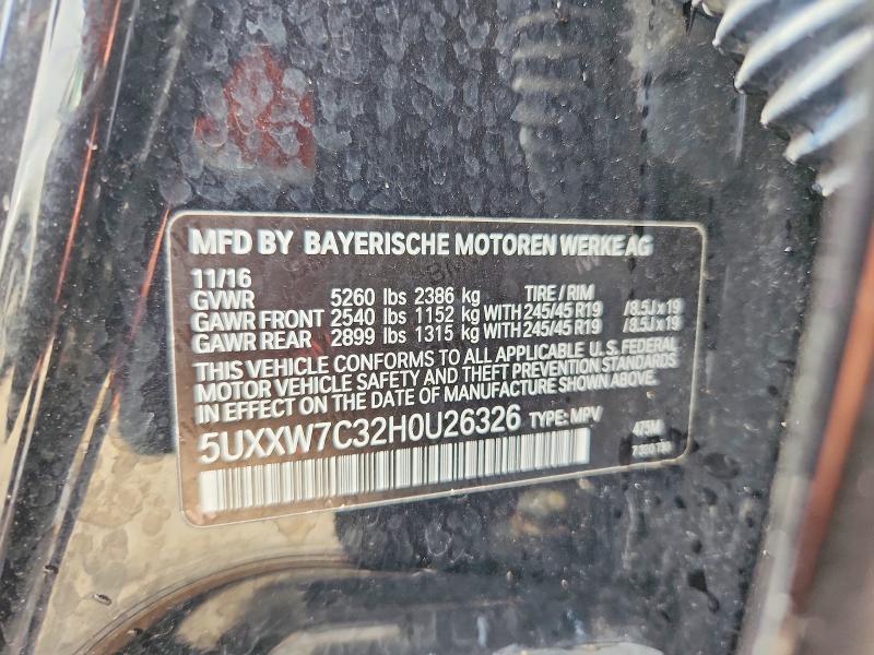 Aukcja sprzedaży 2017 Bmw X4, vin: 5UXXW7C32H0U26326, numer aukcji: 60639266