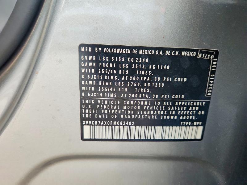 Продажа на аукционе авто 2024 Volkswagen Tiguan, vin: 3VVCB7AX0RM082402, номер лота: 61135866