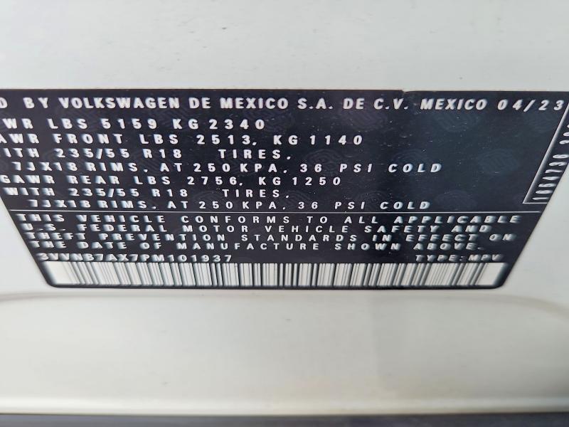 Aukcja sprzedaży 2023 Volkswagen Tiguan, vin: 3VVNB7AX7PM101937, numer aukcji: 63196456