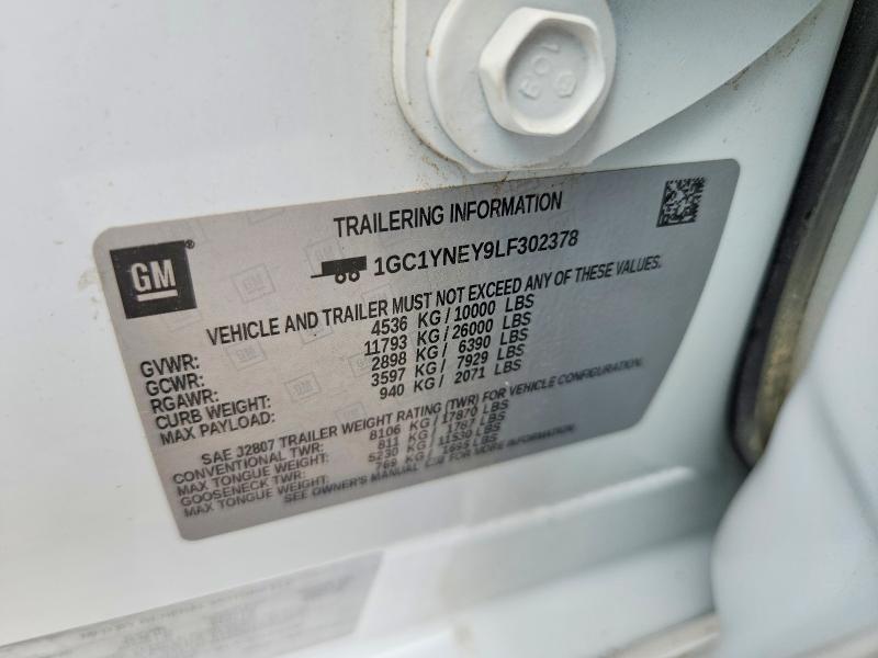 Auction sale of the 2020 Chevrolet Silverado, vin: 1GC1YNEY9LF302378, lot number: 61690836