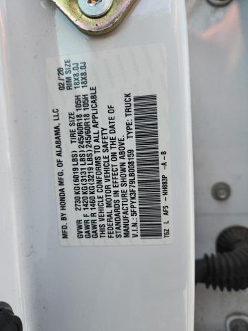 2020 Honda Ridgeline მანქანა იყიდება აუქციონზე, vin: 5FPYK3F79LB008159, აუქციონის ნომერი: 61489796