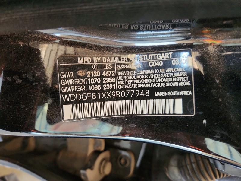 Продажа на аукционе авто 2009 Mercedes-benz C, vin: WDDGF81XX9R077948, номер лота: 60512916