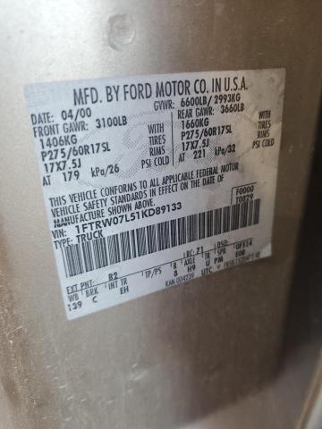 Aukcja sprzedaży 2001 Ford F150, vin: 1FTRW07L51KD89133, numer aukcji: 61779276