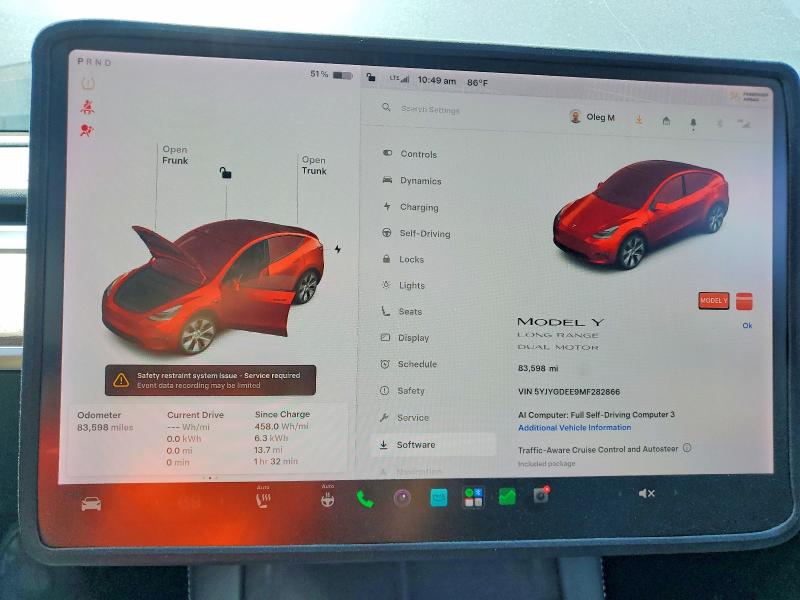 60690096 :رقم المزاد ، 5YJYGDEE9MF282866 vin ، 2021 Tesla Model Y مزاد بيع