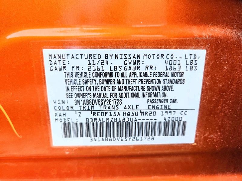 Aukcja sprzedaży 2025 Nissan Sentra, vin: 3N1AB8DV6SY261728, numer aukcji: 62679676