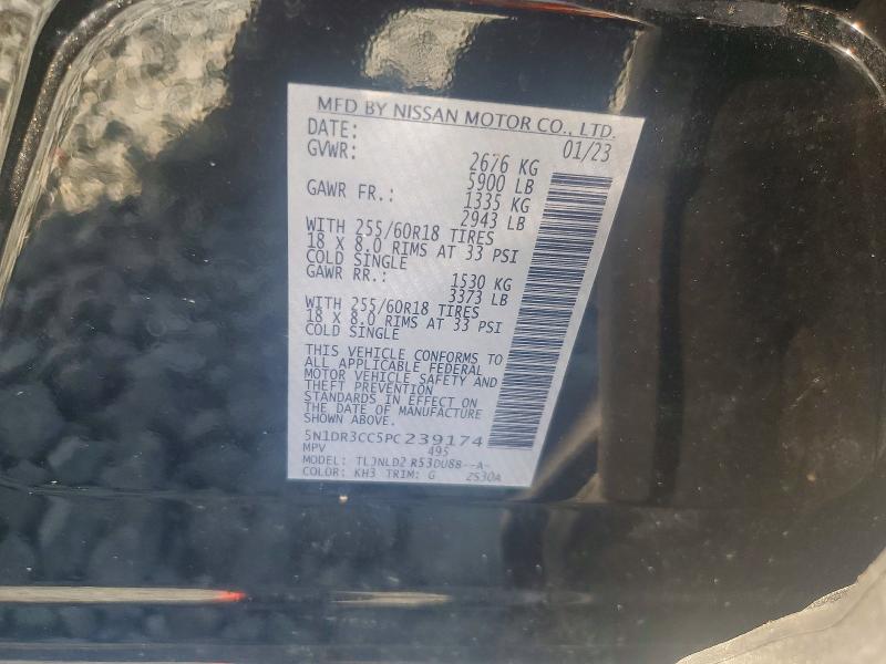 97684915 :رقم المزاد ، 5N1DR3CC5PC239174 vin ، 2023 Nissan Pathfinder مزاد بيع